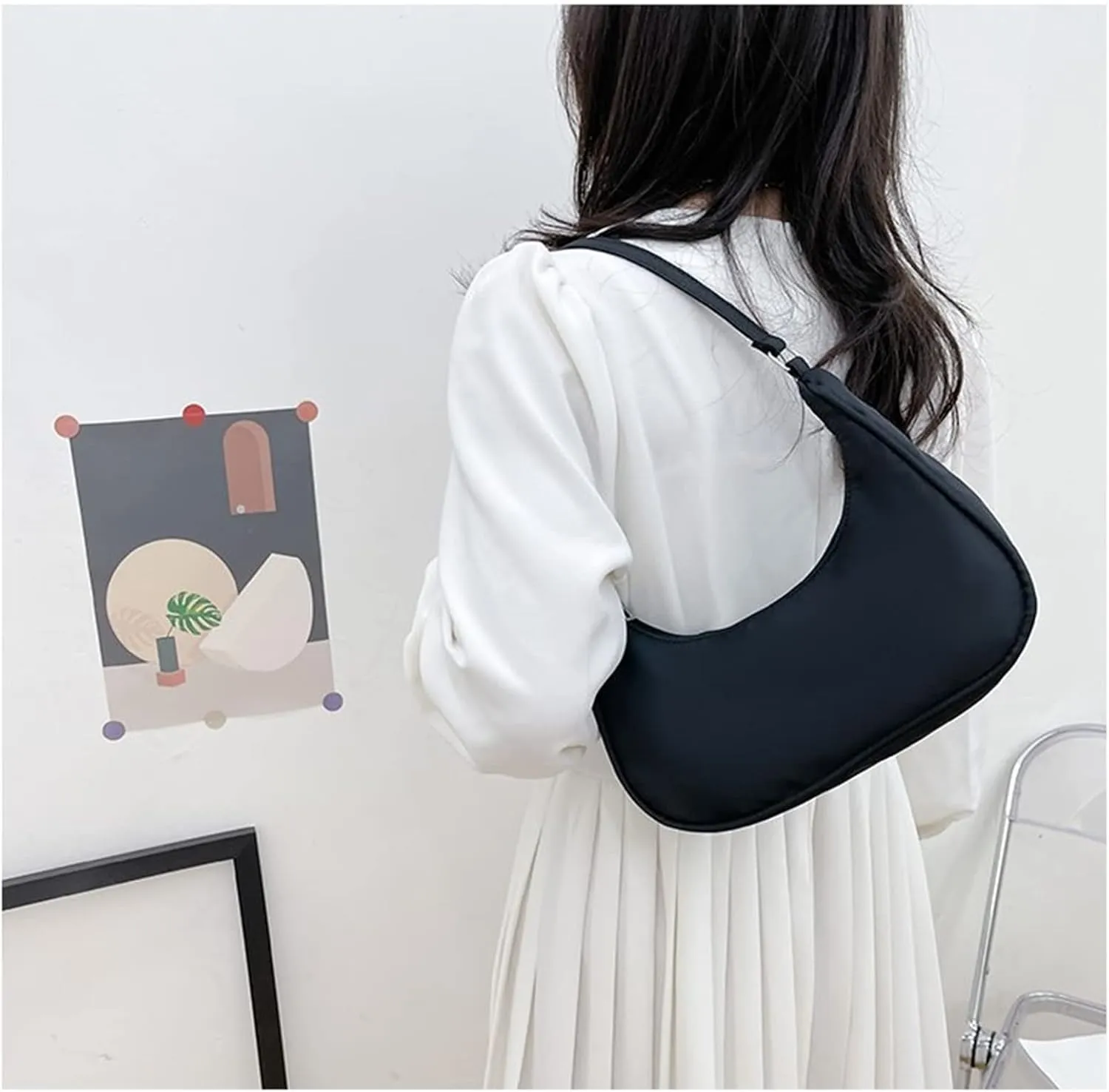Armpit Purse Fashion Solid Color Shoulder Underarm Bags Purses Handbags Elegant Hobo Bags for Women