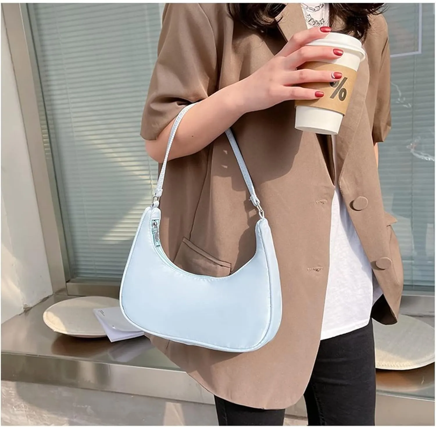 Armpit Purse Fashion Women Butterfly Chain Shoulder Underarm Bags Purses Handbags Elegant PU Hobo Bags