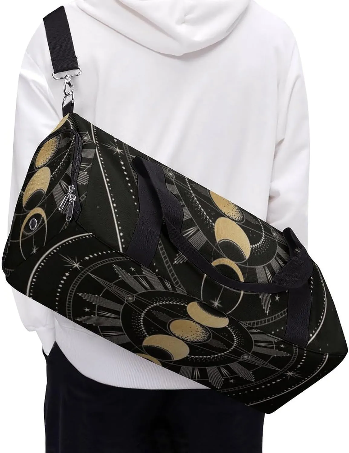 Astronomical Phenomenon Map of Solar Eclipse And Lunar Eclipse Art A Fitness Bag with Large Storage Space Is Suitable for Portable Outdoor Use