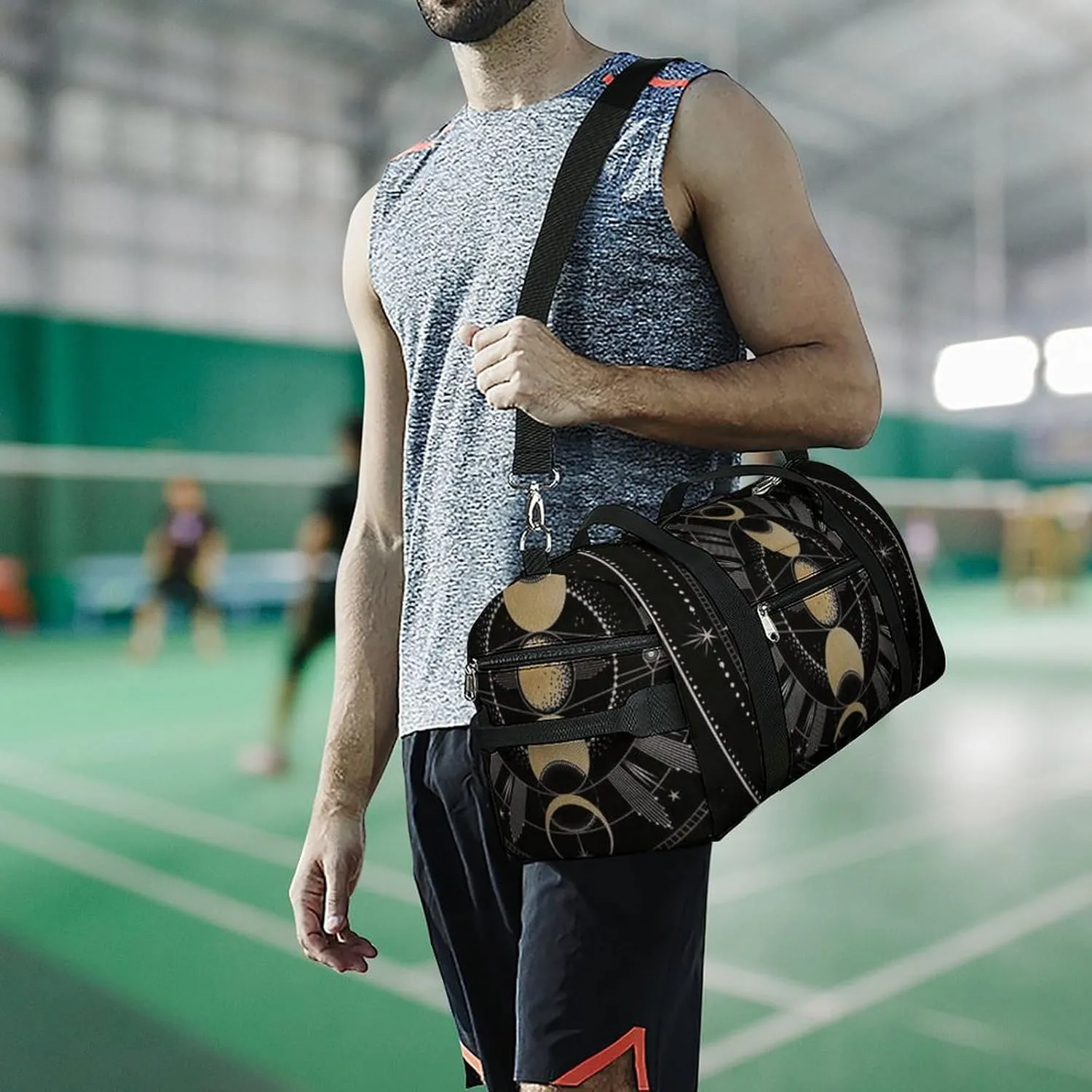 Astronomical Phenomenon Map of Solar Eclipse And Lunar Eclipse Art A Fitness Bag with Large Storage Space Is Suitable for Portable Outdoor Use