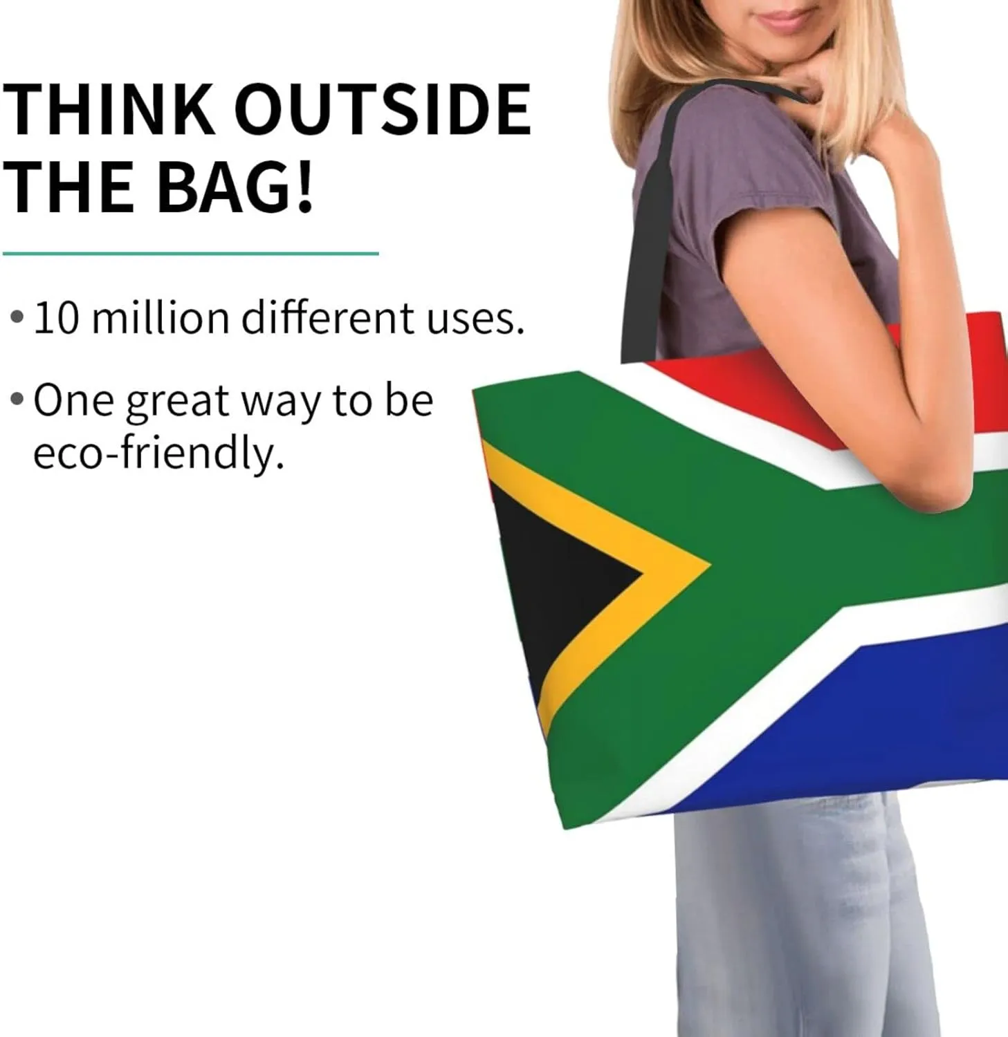 ASYG Cute Flag Tote Bag Large Women Casual Shoulder Bag Handbag Reusable Patriotic Shopping Grocery Bag