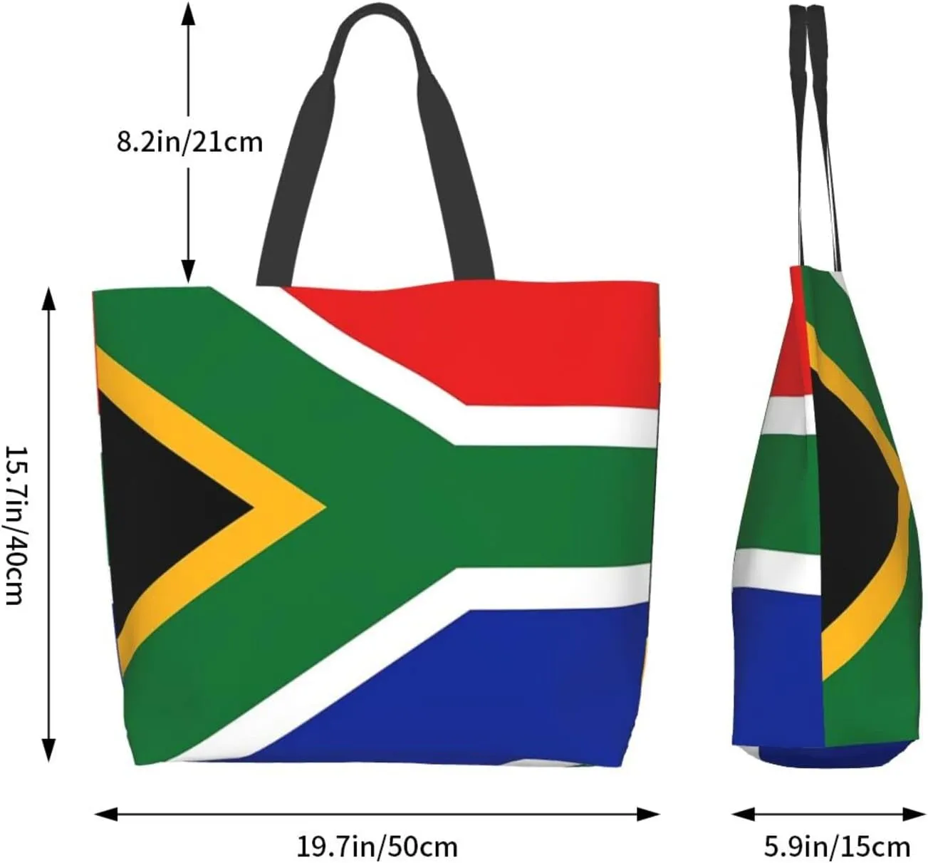 ASYG Cute Flag Tote Bag Large Women Casual Shoulder Bag Handbag Reusable Patriotic Shopping Grocery Bag