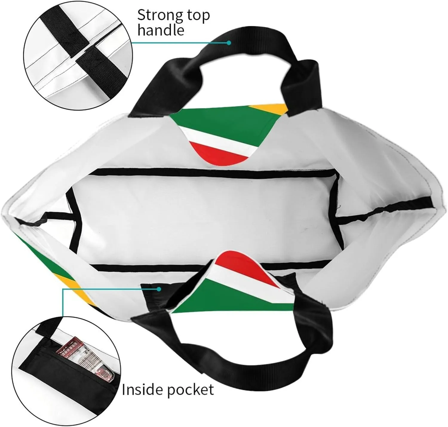 ASYG Cute Flag Tote Bag Large Women Casual Shoulder Bag Handbag Reusable Patriotic Shopping Grocery Bag