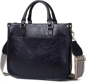 AUYOCO Vegan Leather Crossbody Bags for Women, Crossbody Purse with Guitar Strap Zipped Pockets Handbag Shoulder Bag