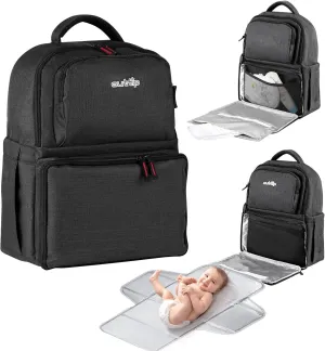 Baby Diaper Bag Backpack,With Detachable Portable Changing Pad, 15 Compartments, Multifunction Bag, Large Capacity Travel Bags for Newborn Boys&Girls