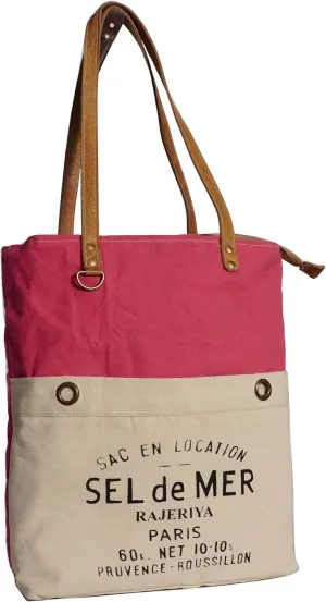 Bags SEL de MER Upcycled Large Canvas shoulder Bag for women canvas tote boho handbag