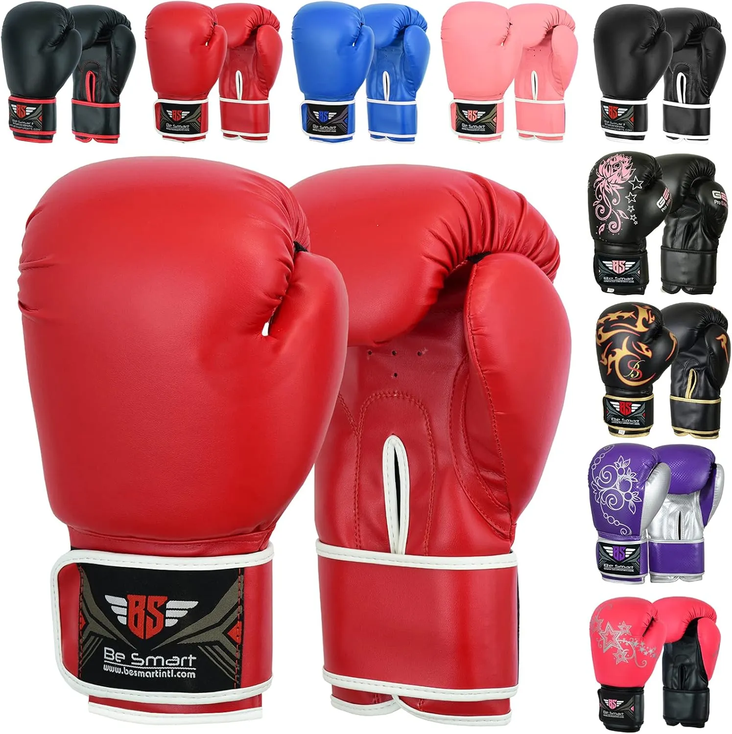 Be Smart Kids Boxing Gloves 4-12 Years 4oz 6oz Training Gloves for Children Sparring Youth Boxing Gloves Junior Training Mitts Punch PU Leather MMA Muay Thai Kick Boxing