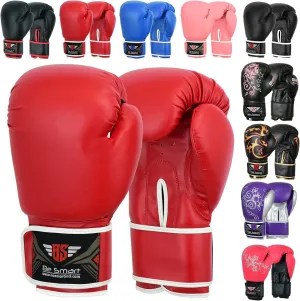 Be Smart Kids Boxing Gloves 4-12 Years 4oz 6oz Training Gloves for Children Sparring Youth Boxing Gloves Junior Training Mitts Punch PU Leather MMA Muay Thai Kick Boxing