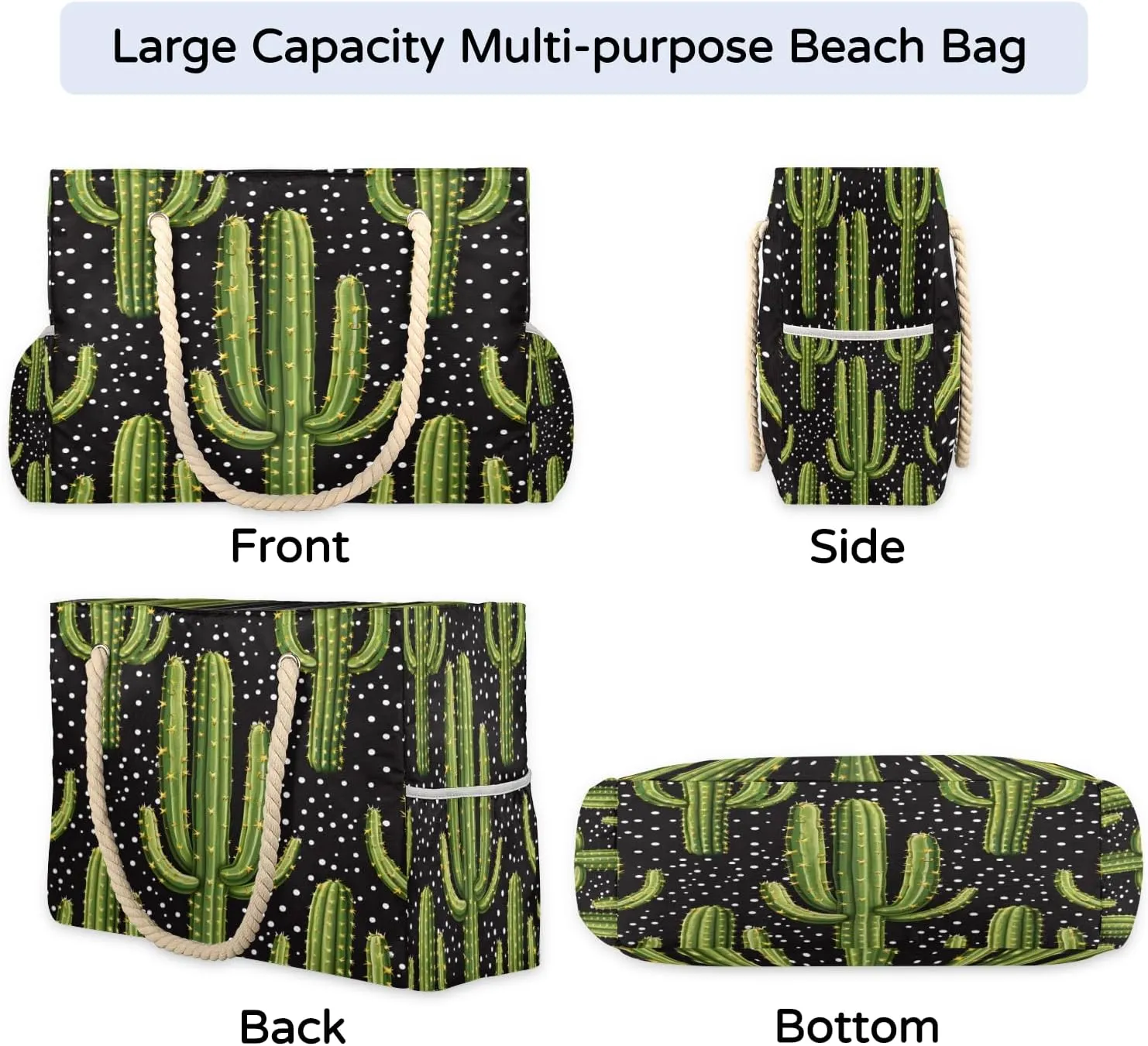 Beach Bags for Women, Large Waterproof Beach Tote Bag for Gym Grocery Travel