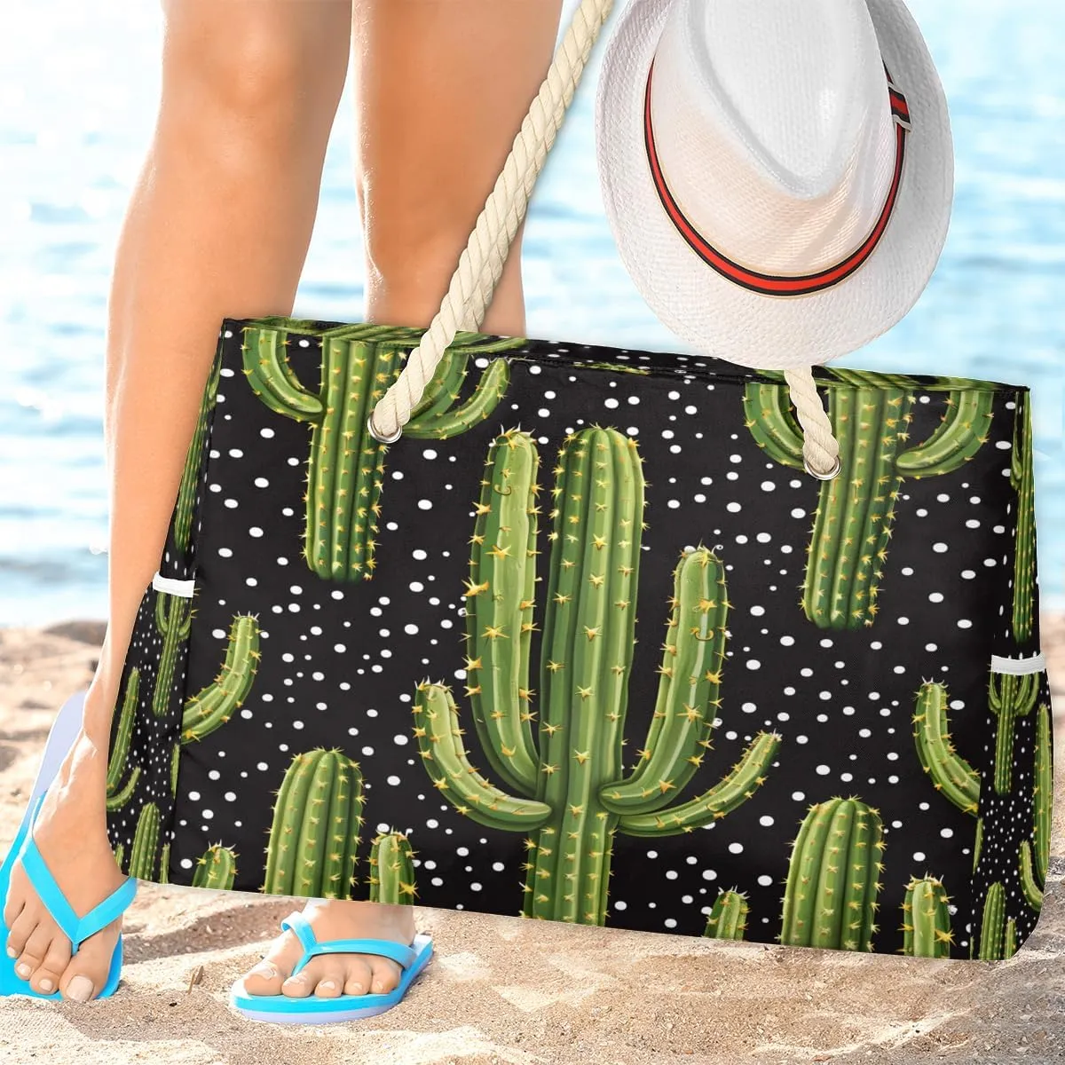 Beach Bags for Women, Large Waterproof Beach Tote Bag for Gym Grocery Travel