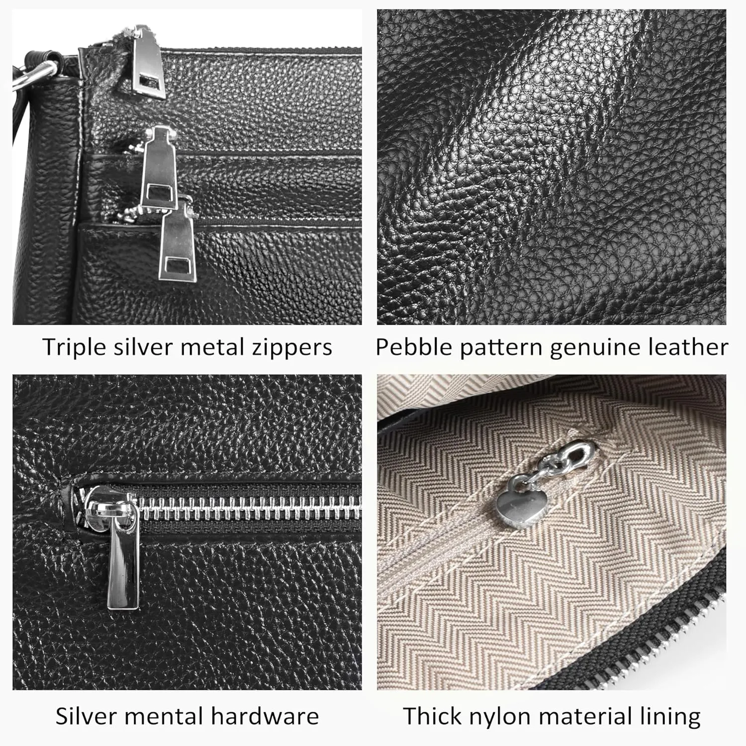 befen Genuine Leather Crossbody Purses Bags for Women, Small Pocketbooks Shoulder Bag Satchel Purse with Multi Pockets