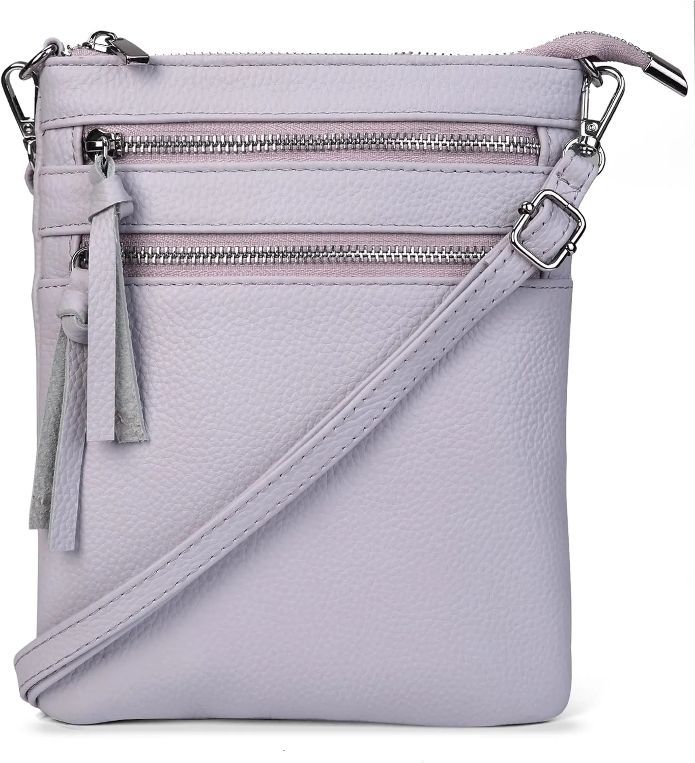 befen Small Genuine Leather Crossbody Purses for Women Trendy Travel Shoulder Handbags with Multiple Zipper Pockets