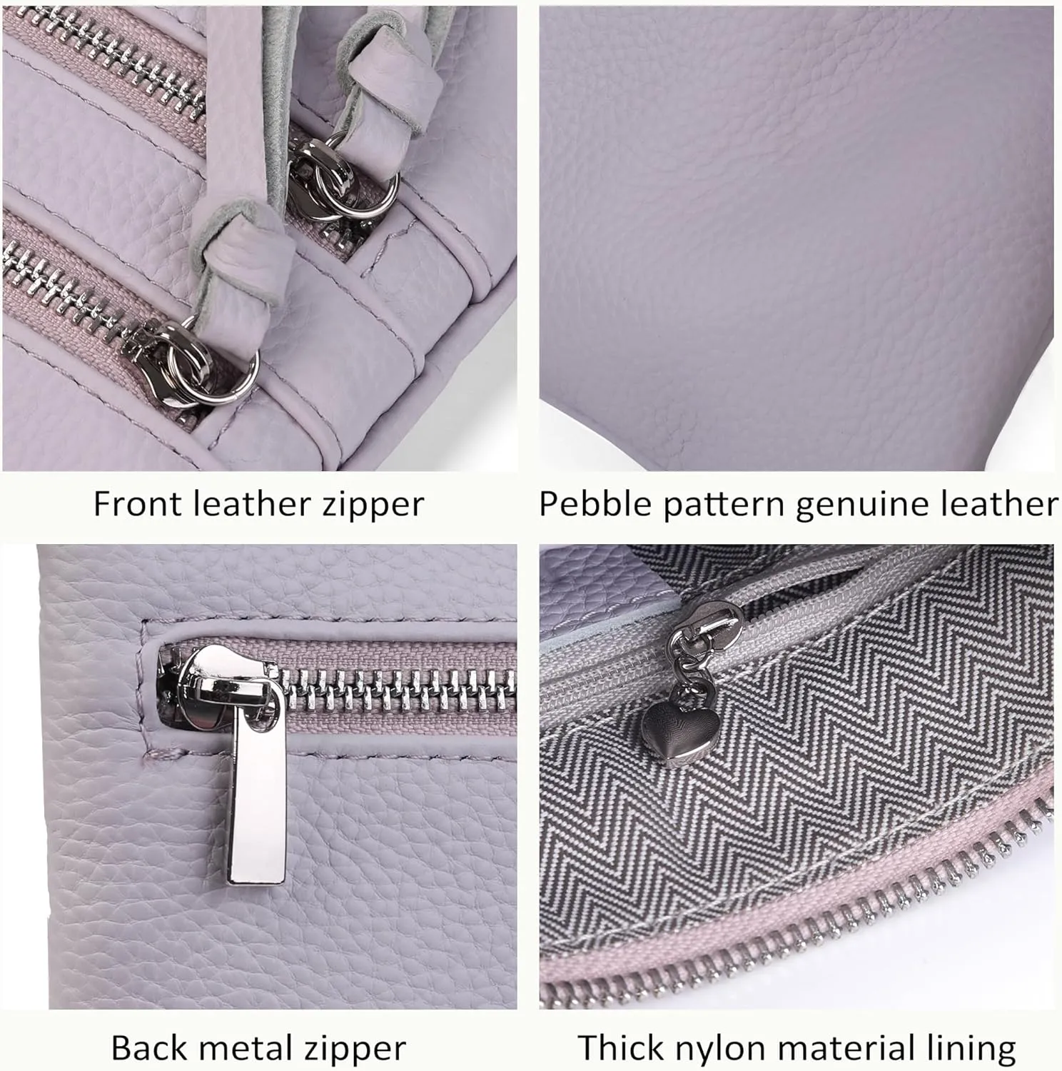 befen Small Genuine Leather Crossbody Purses for Women Trendy Travel Shoulder Handbags with Multiple Zipper Pockets