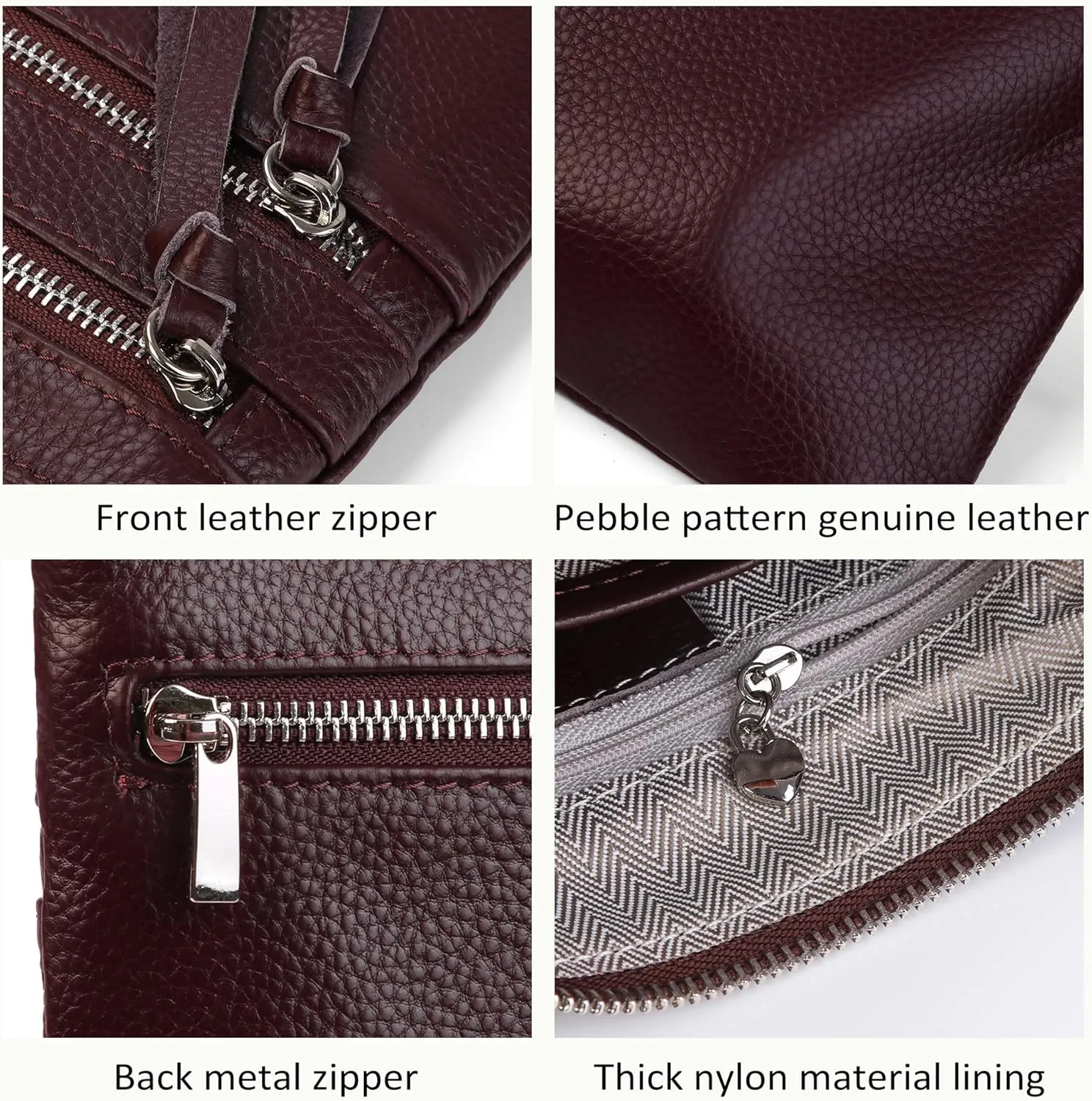 befen Small Genuine Leather Crossbody Purses for Women Trendy Travel Shoulder Handbags with Multiple Zipper Pockets