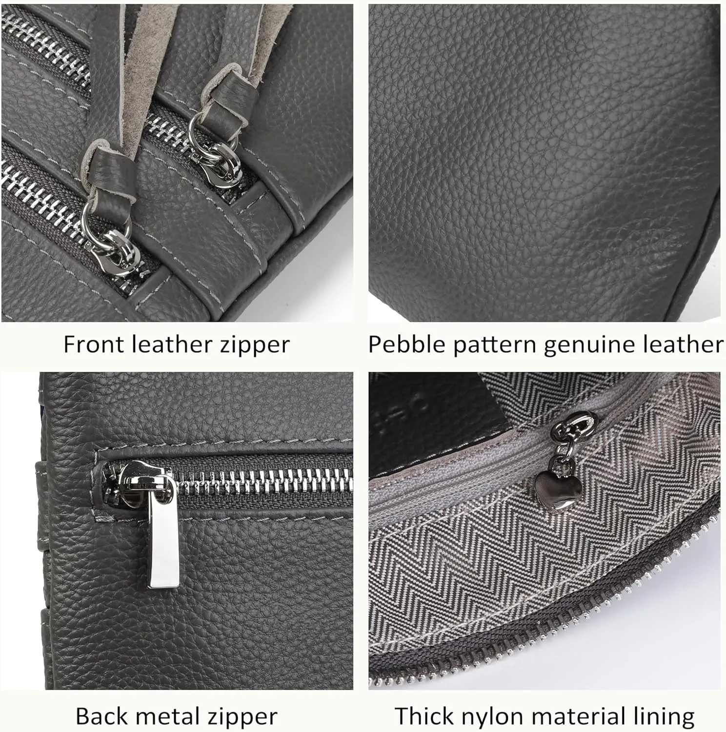 befen Small Genuine Leather Crossbody Purses for Women Trendy Travel Shoulder Handbags with Multiple Zipper Pockets