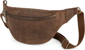 Berliner Bags Vintage Genuine Leather Fanny Pack Kai, Belt Bag, Crossbody Sling Bag for Men and Women - Brown