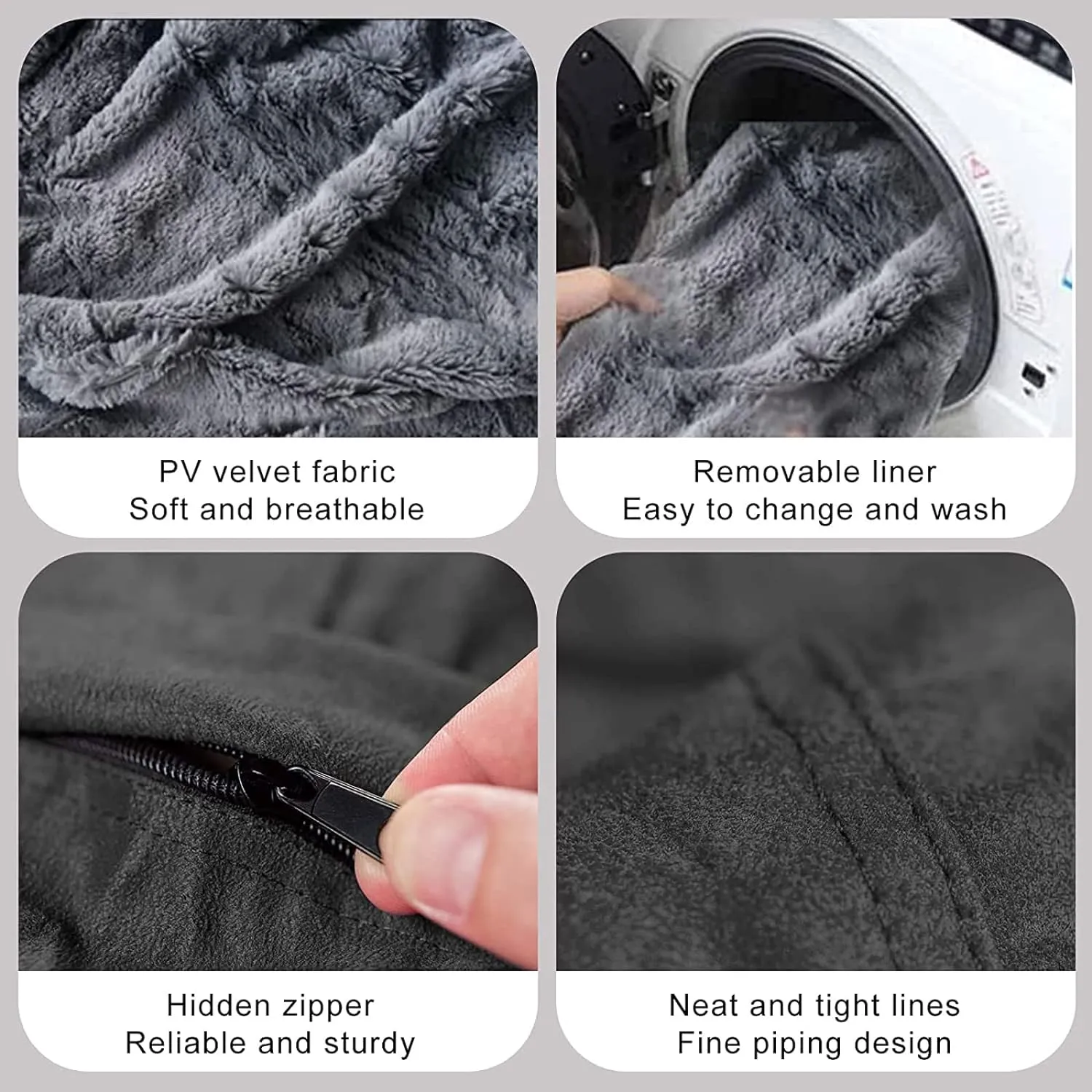 Big Huge Giant Bean Bag Chair for Adults, (No Filler) Bean Bag Chairs in Multiple Sizes and Colors Giant Foam-Filling Required- Machine Washable Covers, Double Stitched Seams (Black,5FT)