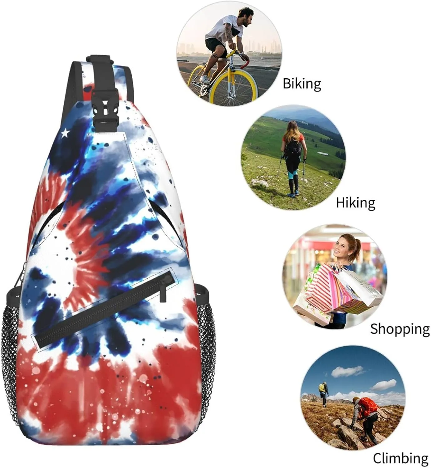 Blue Flame Chest Bags Crossbody Sling Bag Shoulder Bag Travel Hiking Daypack For Men Women