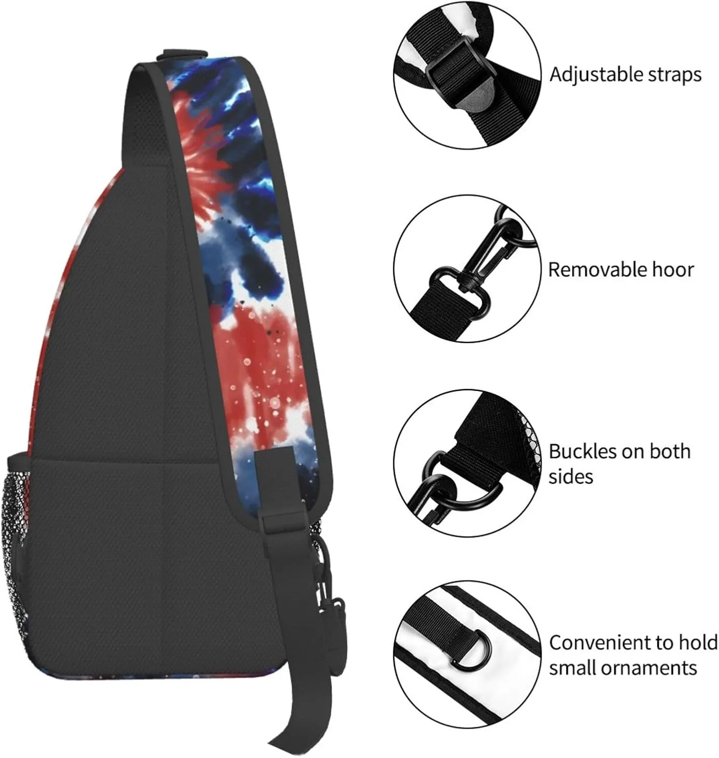 Blue Flame Chest Bags Crossbody Sling Bag Shoulder Bag Travel Hiking Daypack For Men Women