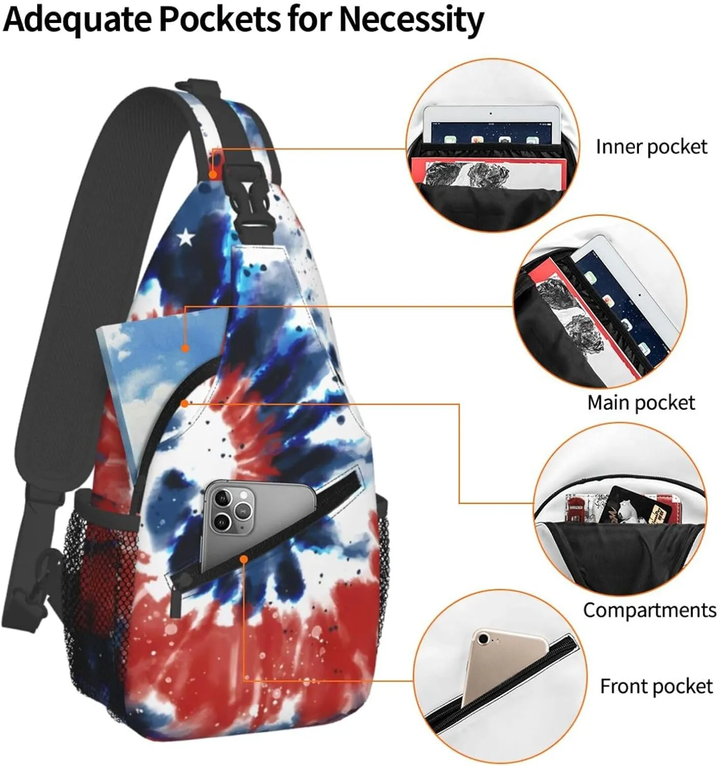 Blue Flame Chest Bags Crossbody Sling Bag Shoulder Bag Travel Hiking Daypack For Men Women