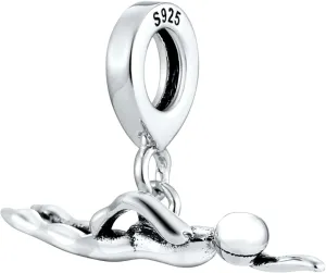 Bolenvi Swimmer Swim Swimming Dangle Pendant Charm - Omni Clasp Clip on 925 Sterling Silver Charms Compatible with Pandora & Similar Bracelets, Necklaces & DIY Jewelry