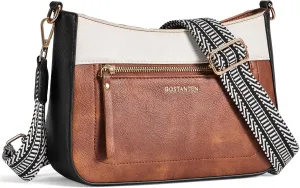BOSTANTEN Crossbody Bags for Women Vegan Leather Hobo Purses Shoulder Handbags with Detachable Guitar Strap