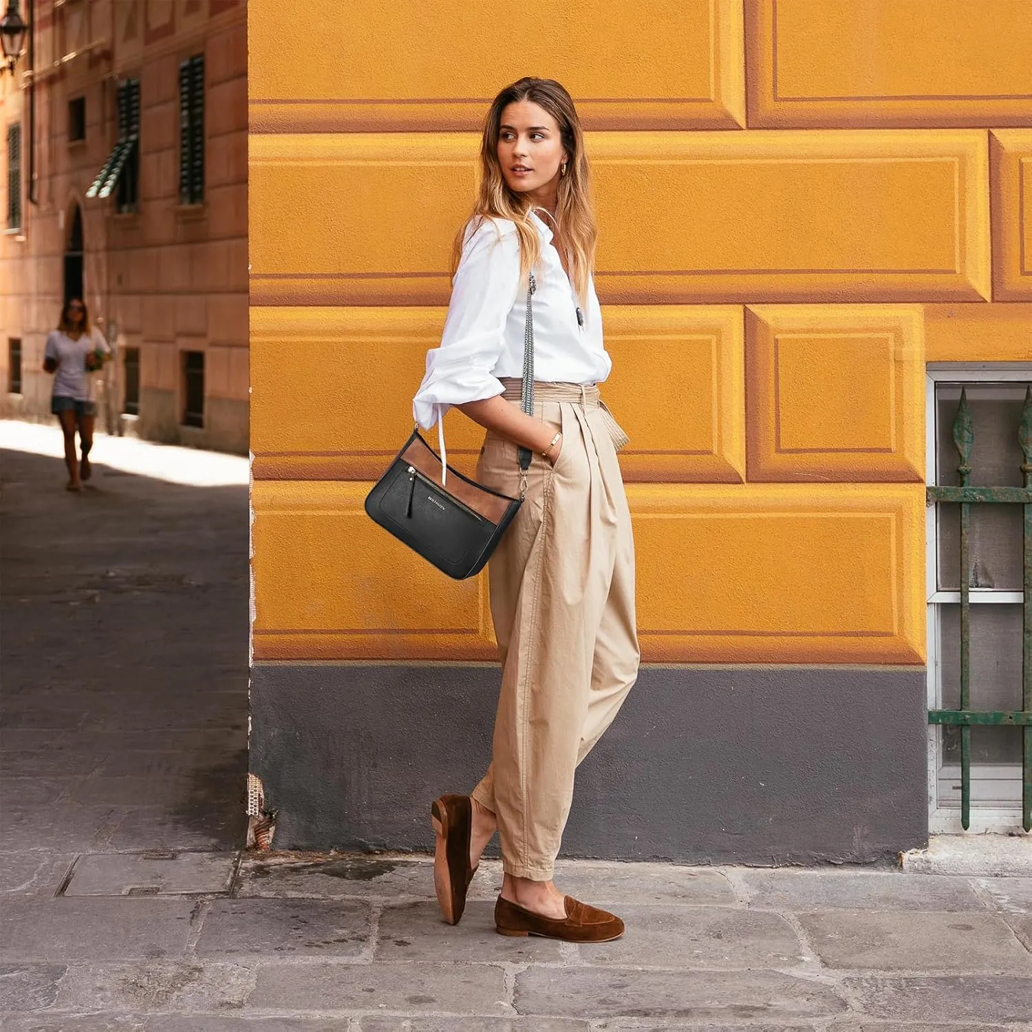 BOSTANTEN Crossbody Bags for Women Vegan Leather Hobo Purses Shoulder Handbags with Detachable Guitar Strap