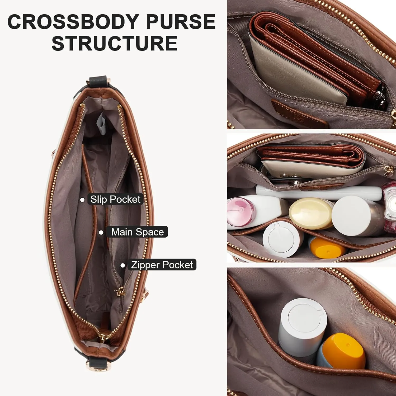 BOSTANTEN Crossbody Bags for Women Vegan Leather Hobo Purses Shoulder Handbags with Detachable Guitar Strap