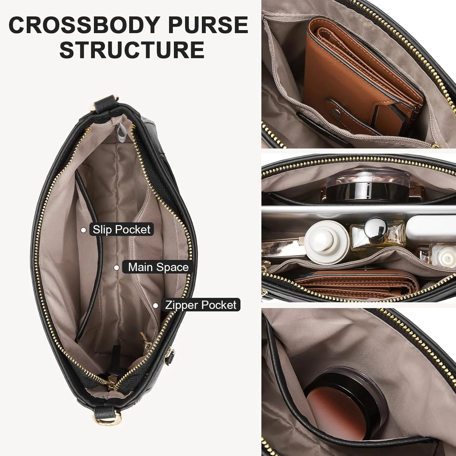 BOSTANTEN Crossbody Bags for Women Vegan Leather Hobo Purses Shoulder Handbags with Detachable Guitar Strap