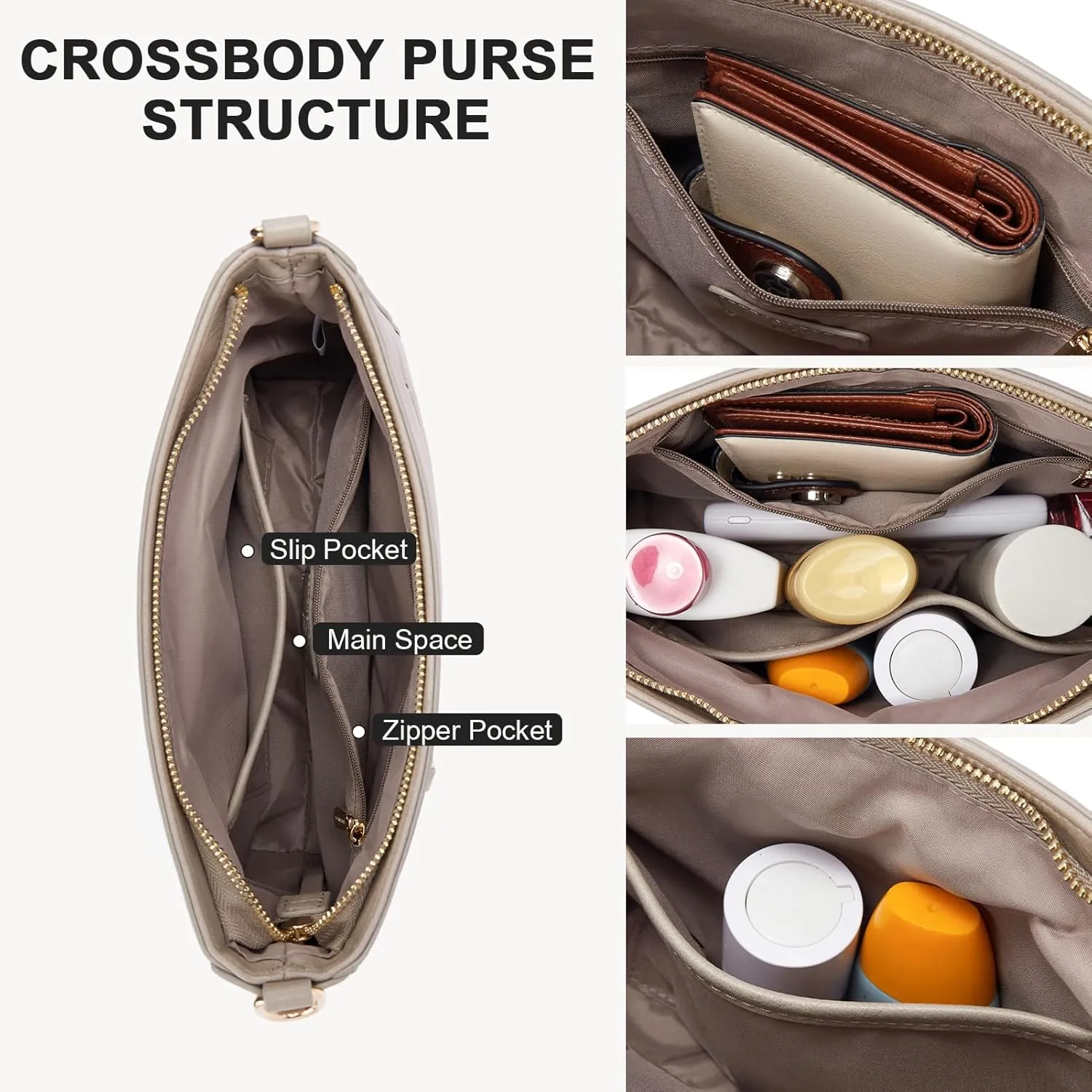 BOSTANTEN Crossbody Bags for Women Vegan Leather Hobo Purses Shoulder Handbags with Detachable Guitar Strap