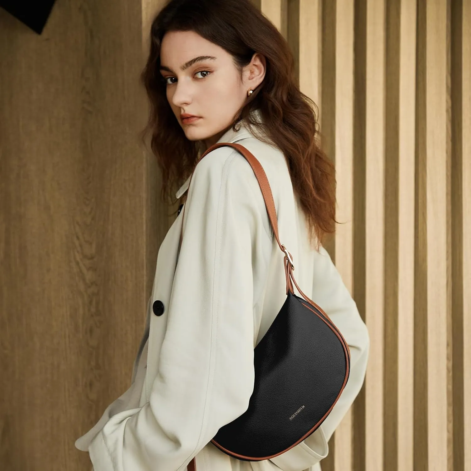 BOSTANTEN Purses for Women Small Crossbody Bags Crescent Shoulder Bag Hobo Handbag with Adjustable Strap