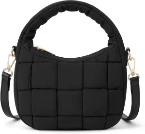 BOSTANTEN Small Puffer Crossbody Bags for Women Trendy Mini Purse Puffy Handbag with Adjustable Strap