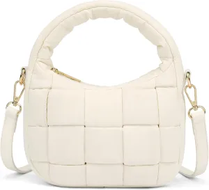 BOSTANTEN Small Puffer Crossbody Bags for Women Trendy Mini Purse Puffy Handbag with Adjustable Strap