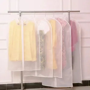 Bringsine Hanging Garment Bag Lightweight Clear Full Zipper Suit PEVA Moth-Proof Breathable Dust Cover for Closet Clothes Storage See-Through Travel Organizer Dress Pack of 5 (60x120CM)