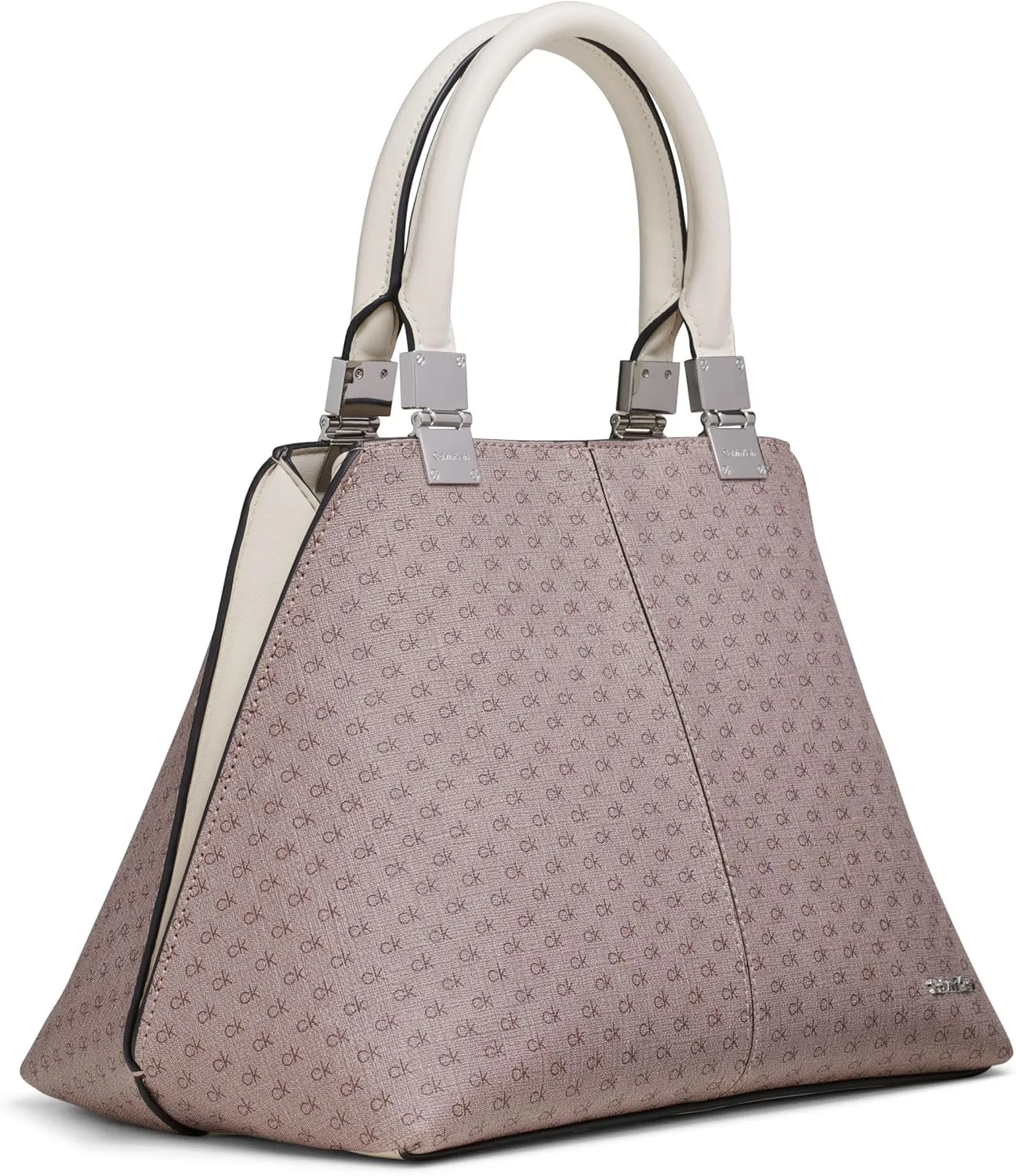 Calvin Klein Granite Geometric Satchel – 2 in 1, Vegan Leather, 2 Pockets
