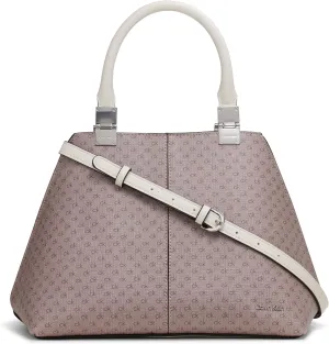 Calvin Klein Granite Geometric Satchel – 2 in 1, Vegan Leather, 2 Pockets
