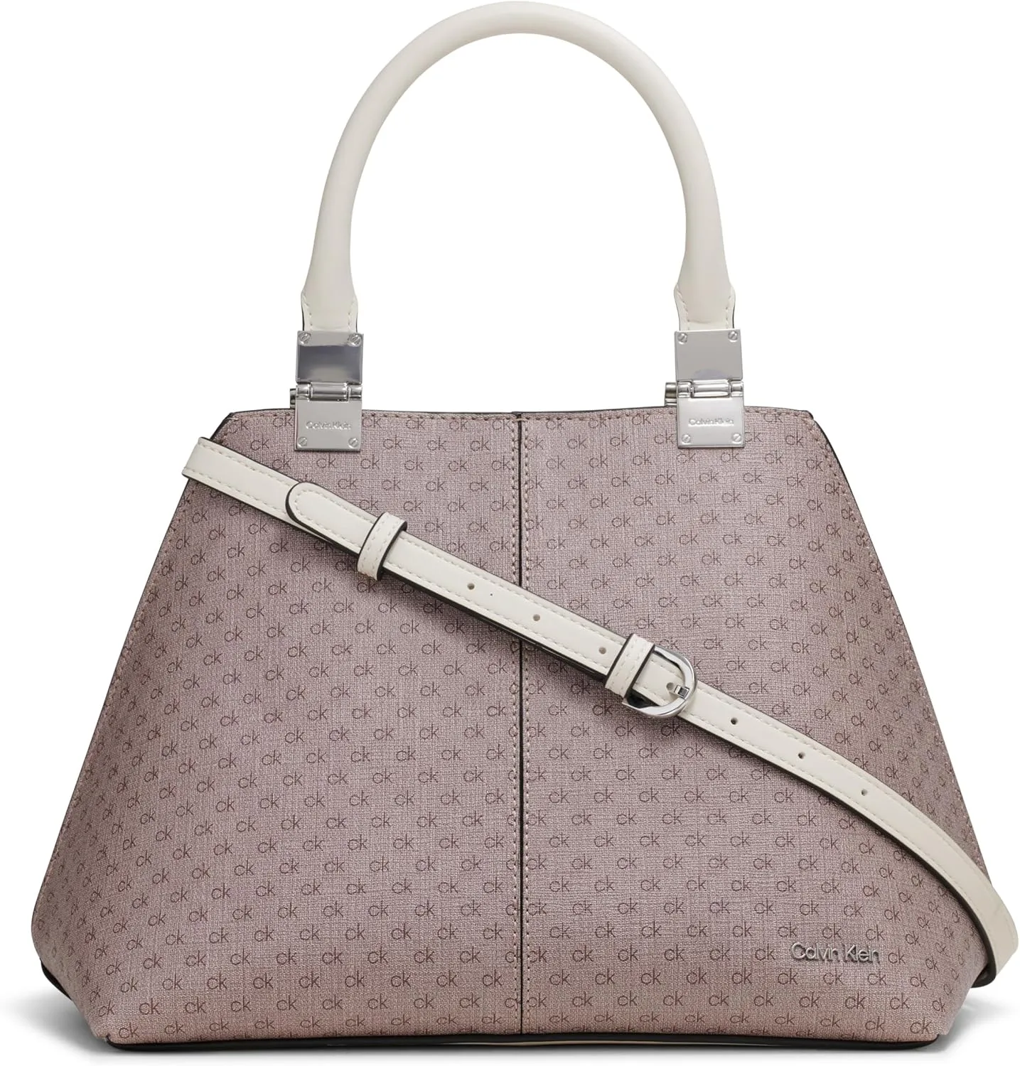 Calvin Klein Granite Geometric Satchel – 2 in 1, Vegan Leather, 2 Pockets