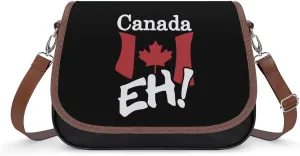 Canada Flag Eh Cute Crossbody Purses for Women Leather Shoulder Bag Adjustable Shoulder Strap Handbag