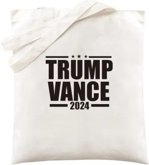Canvas Shoulder Tote Bag for Men Women - 2024 Presidential Election Graphic Unisex Reusable Grocery Bags