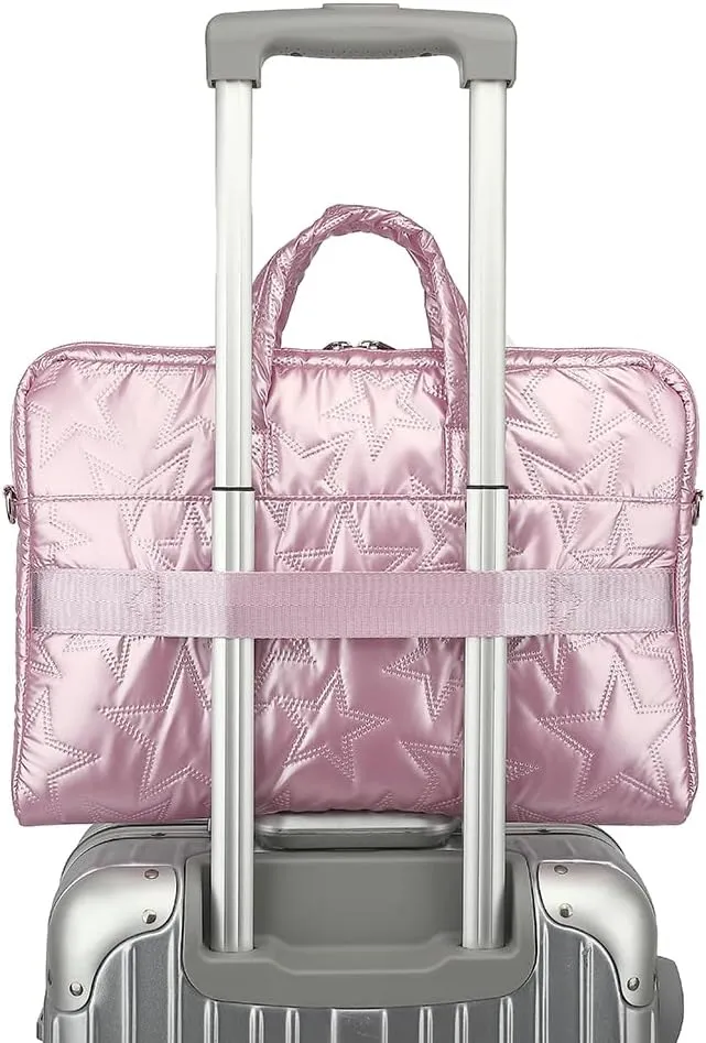 canvaslife15-15.6 inch Laptop Shoulder Bag, for MacBook Pro 16, Hp Lenovo Dell 14 inch Waterproof Messenger Bag Case Sleeve (Pink)