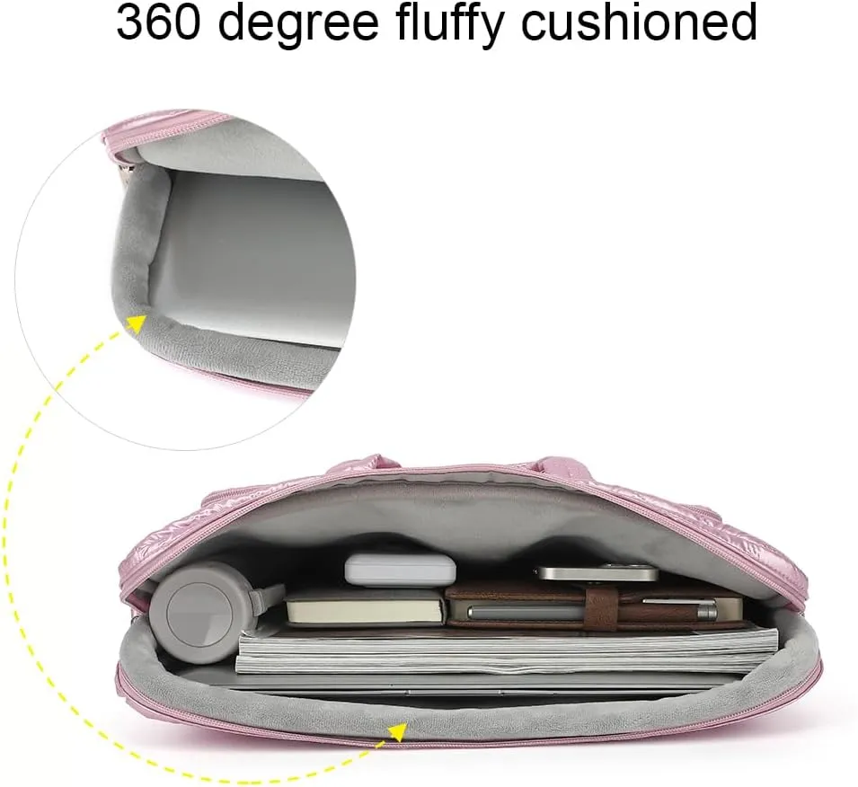 canvaslife15-15.6 inch Laptop Shoulder Bag, for MacBook Pro 16, Hp Lenovo Dell 14 inch Waterproof Messenger Bag Case Sleeve (Pink)