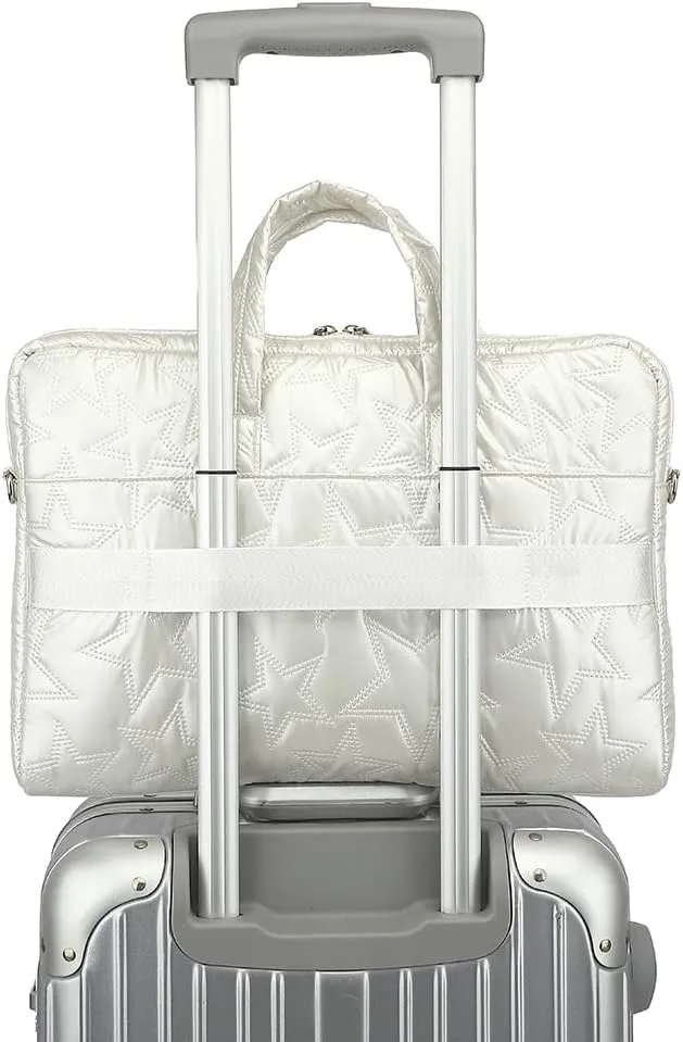 canvaslife15-15.6 inch Laptop Shoulder Bag, for MacBook Pro 16, Hp Lenovo Dell 14 inch Waterproof Messenger Bag Case Sleeve (White)