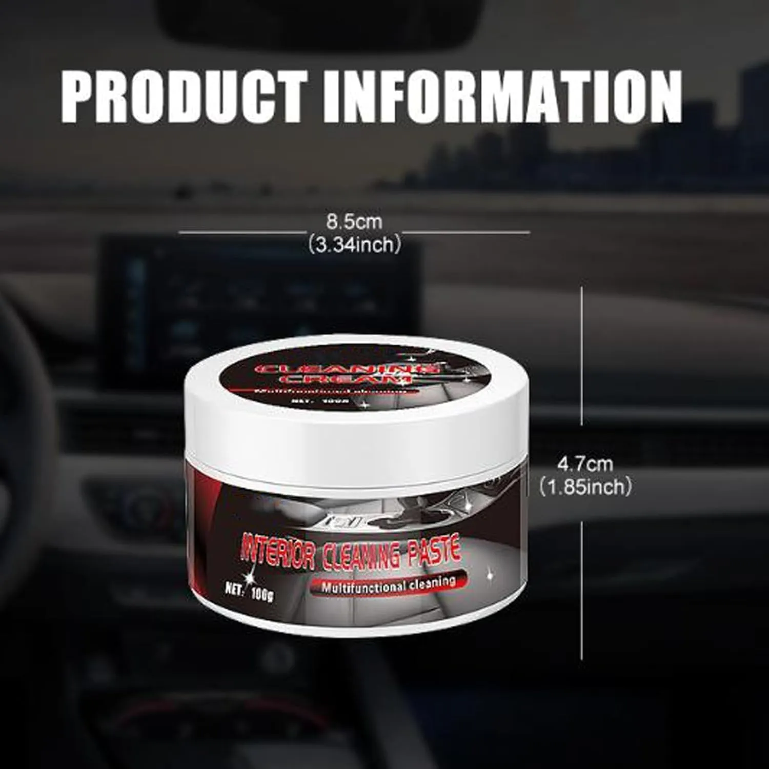 Car Interior Renovation Maintenance Cleaning Cream, Multifunctional High-Efficiency Leather Cleaning Cream, Automotive Renovation Care Cleaner, for Car, Furniture, Leather Shoes (3)
