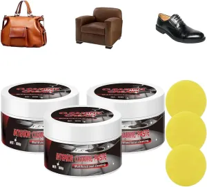 Car Interior Renovation Maintenance Cleaning Cream, Multifunctional High-Efficiency Leather Cleaning Cream, Automotive Renovation Care Cleaner, for Car, Furniture, Leather Shoes (3)