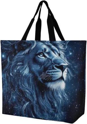 Casual Grocery Shopping Bag, Portable Beach Shoulder Bags Reusable Tote Bag for Travel Office