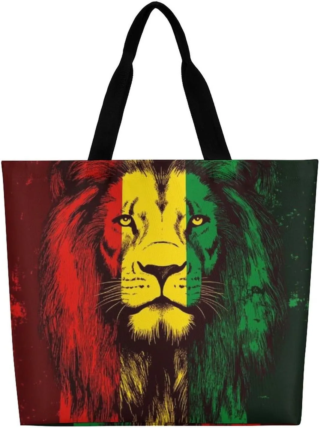 Casual Grocery Shopping Bag, Portable Beach Shoulder Bags Reusable Tote Bag for Travel Office