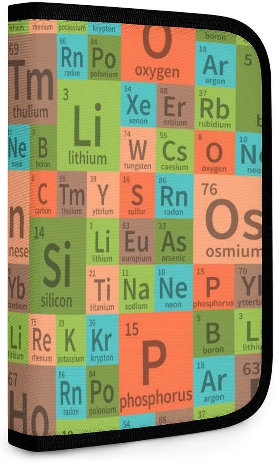 Chemical Periodic Table Bi-fold Tool Bag Multiple Purpose Tool Organizer Holder Pocket Folding Storage Tools Bags
