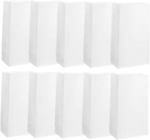 Ciieeo 50 Pcs Square Bottom Paper Bags Oil Food Party Bags for Baking Bread Candy Greaseproof No Smell Elegant Presentation