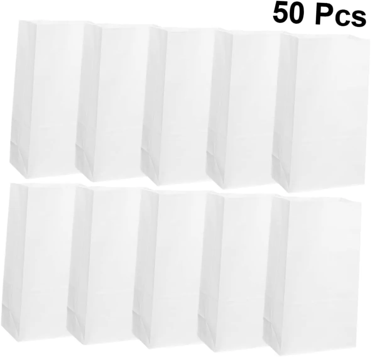 Ciieeo 50 Pcs Square Bottom Paper Bags Oil Food Party Bags for Baking Bread Candy Greaseproof No Smell Elegant Presentation