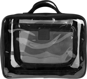 Clarity Kit - Large Transparent Toiletry Bag With Black Edges, Portable Water-Resistant Large Travel Bag for Toiletries & Cosmetic Essentials, For Women and Men
